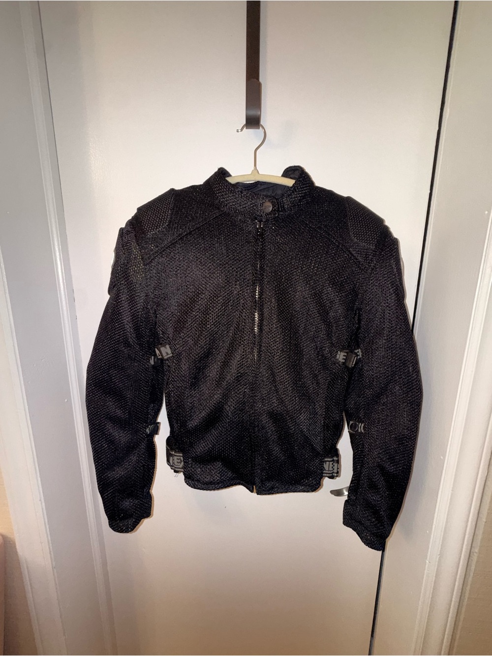 Women’s Black Mesh Zip-Front Jacket